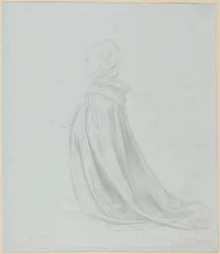 Woman in a Cloak, by Alphonse Legros, gold, 1874