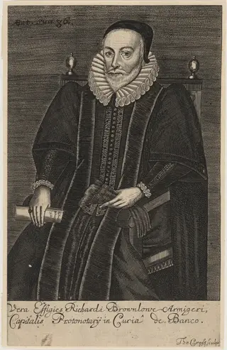 Richardi Brownlowe Armigeri, by Thomas Cross, ink, 1653