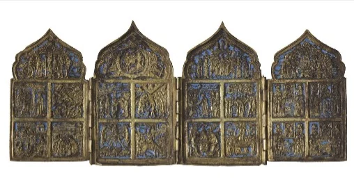 Four Leafed Folding Metal Icon, detail