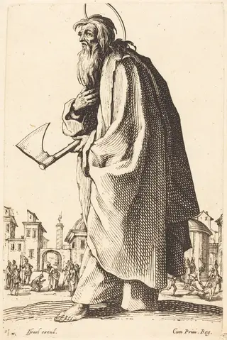 Saint Thaddeus, by Jacques Callot, ink, 1631