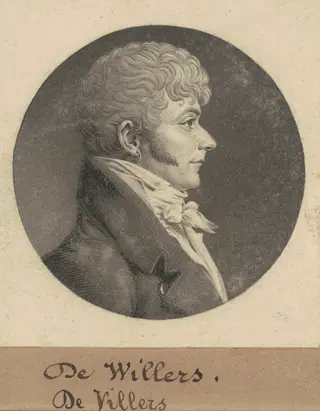 de Villers, by Charles B. J. Févret de Saint-Mémin, ink, 1809