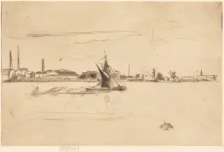 Price's Candle-Works, by James McNeill Whistler, ink, 1875