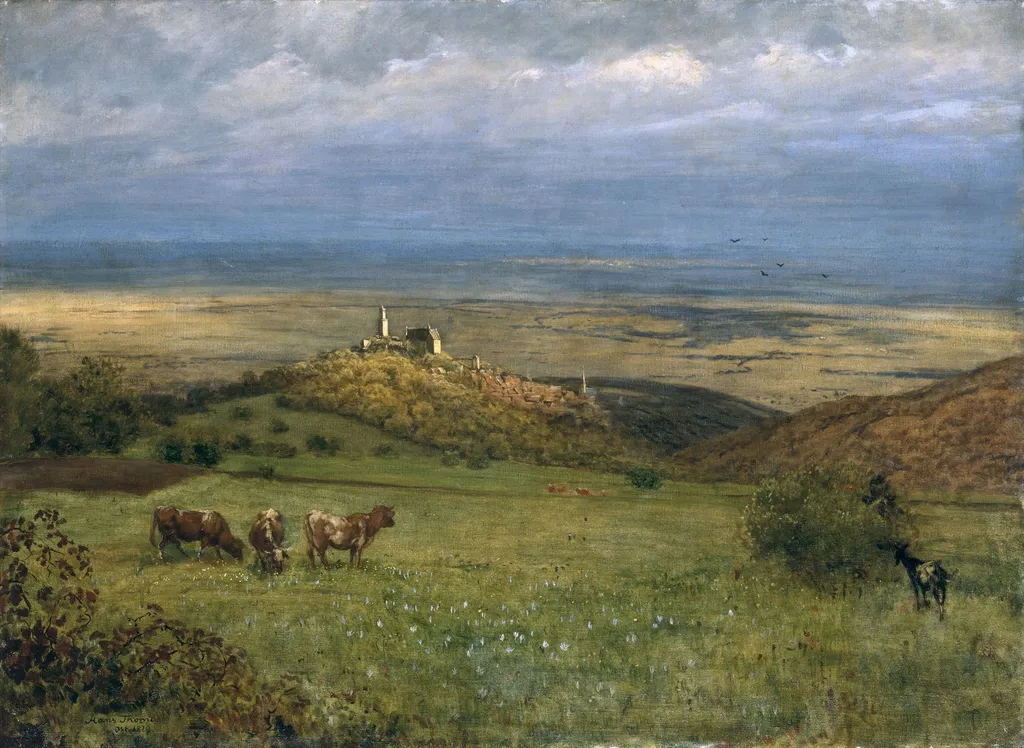 View of Kronberg in the Taunus, by Hans Thoma, oil, 1890