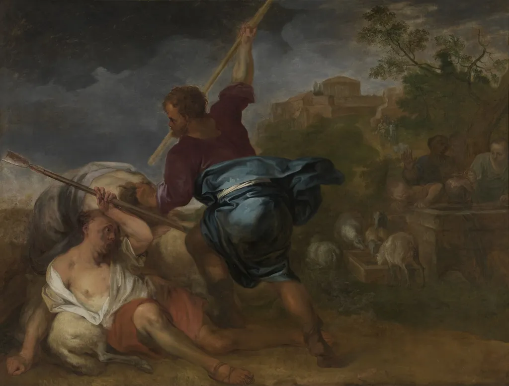 Moses defends the daughters of Jethro, by Lodewijk de Deyster, oil, 1690
