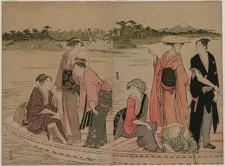 Passengers in a Ferry Boat on the Sumida River, by Torii Kiyonaga, 1784
