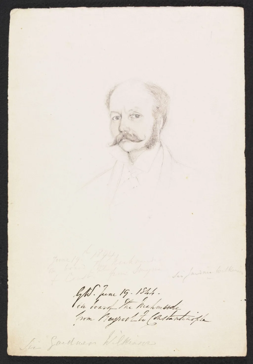 GW. [Sir John Gardner Wilkinson], by Godfrey Thomas Vigne, watercolor, 1844