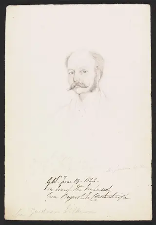 GW. [Sir John Gardner Wilkinson], by Godfrey Thomas Vigne, watercolor, 1844