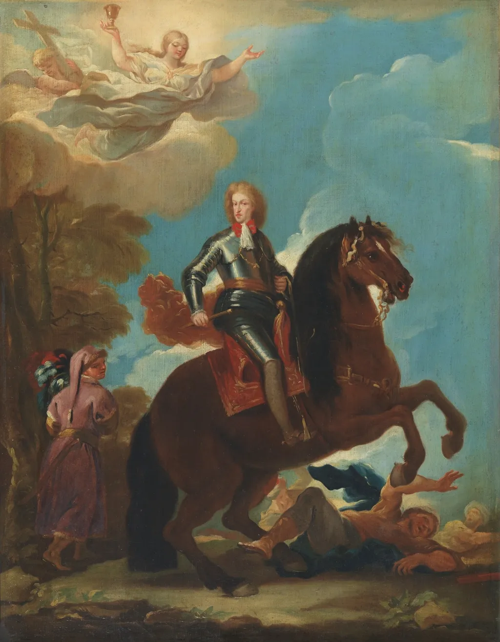 King Carlos II of Spain on Horseback, by Luca Giordano, oil, 1698