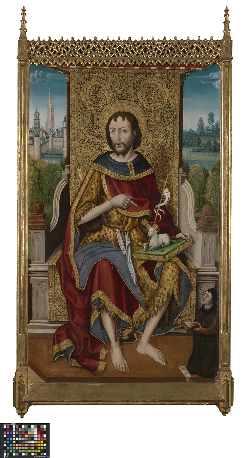 John the Baptist enthroned with the Founder Ivan de la Pena, detail