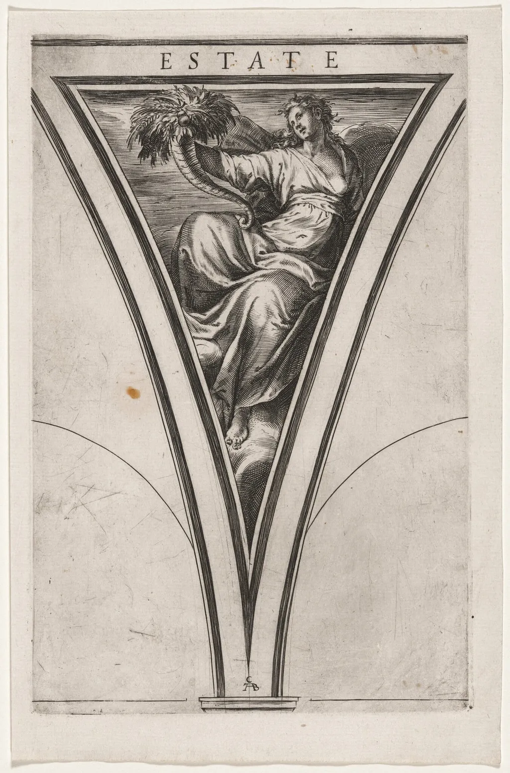 Estate (Summer or Ceres), by Cherubino Alberti, ink, 1600