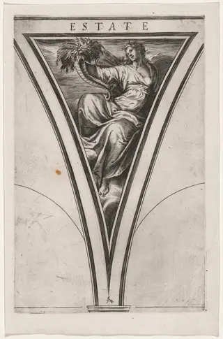 Estate (Summer or Ceres), by Cherubino Alberti, ink, 1600