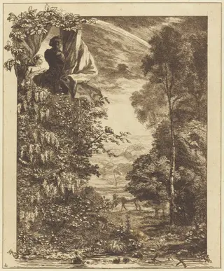A Landscape (Un Paysage), by Félix Bracquemond, ink, 1856