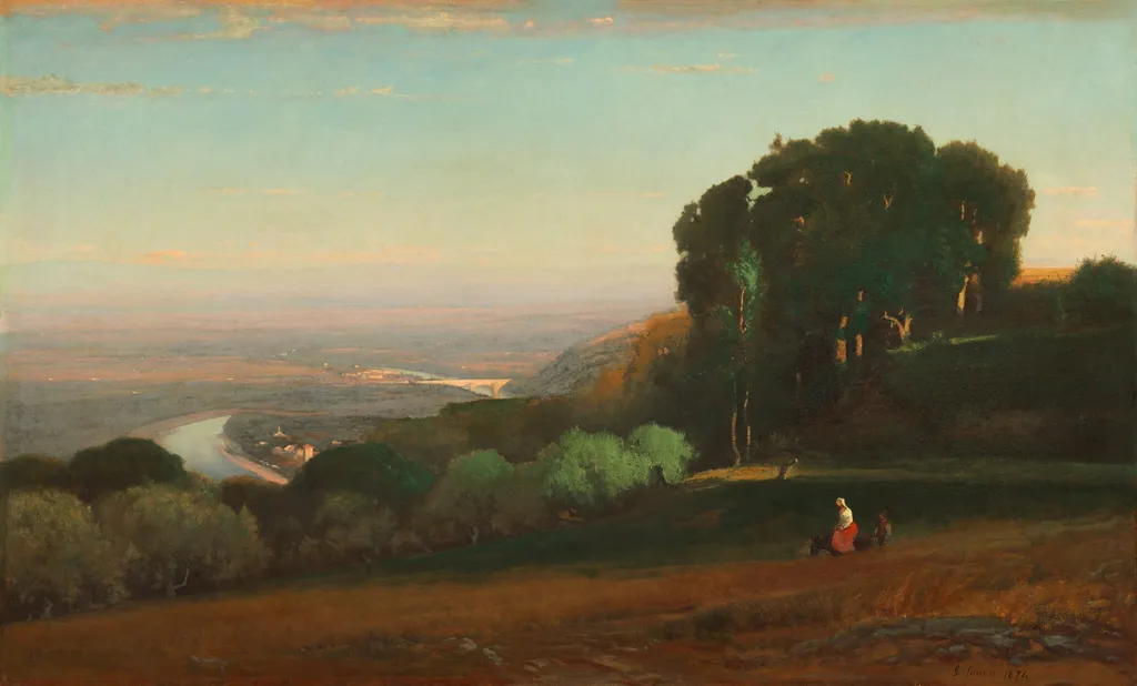 View of the Tiber near Perugia, by George Inness, oil, 1873