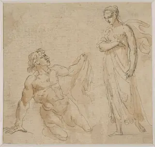 A woman approaching a kneeling man, by Giovanni Battista Cipriani