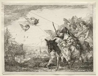 Flight into Egypt:  Joseph Pausing to Gaze at the Infant Christ, by Giovanni Domenico Tiepolo, 1752