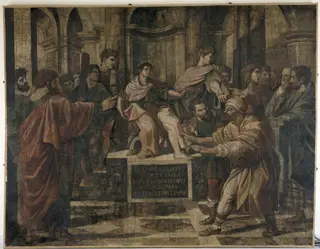 The Blinding of Elymas, by Raphael, unspecified, 1511