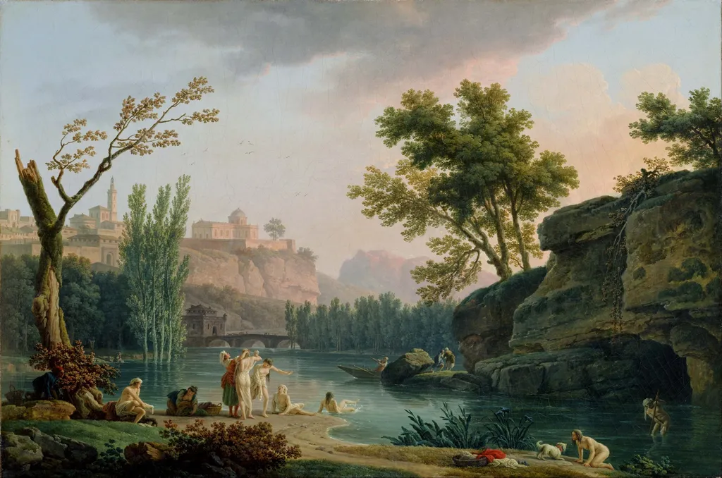 Summer Evening, Landscape in Italy, by Claude-Joseph Vernet, oil, 1773