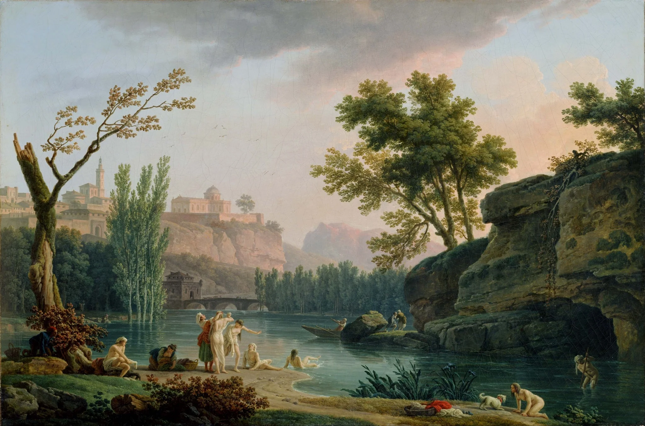 Summer Evening, Landscape in Italy, detail