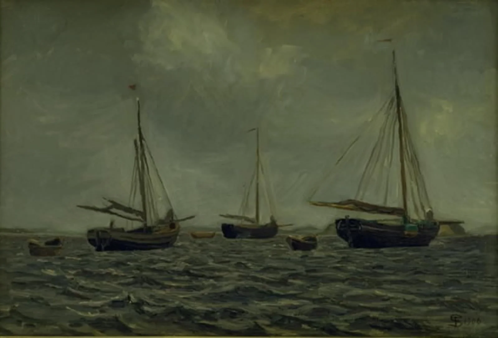 Ships at Anchor, detail