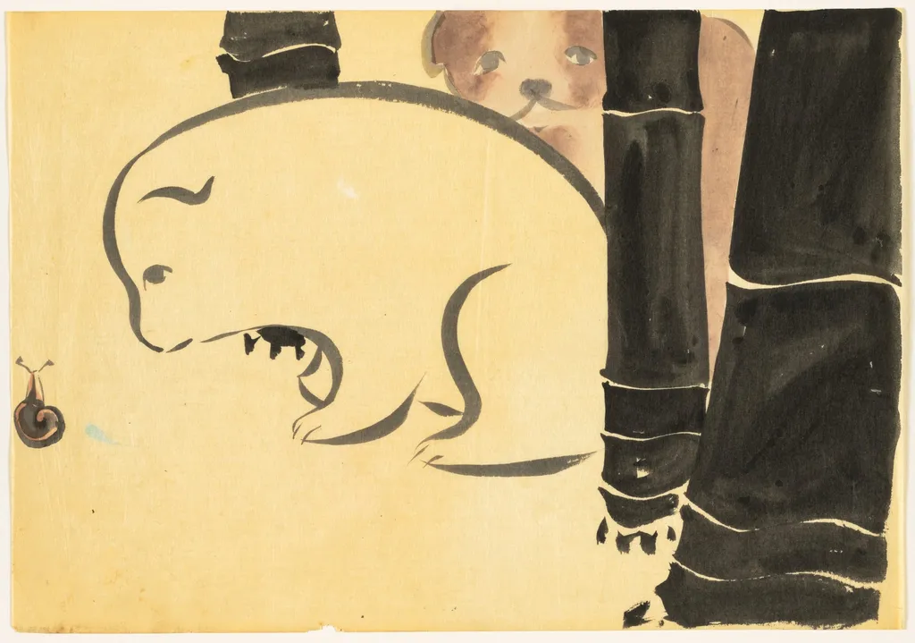 Flowers of a Hundred Worlds (Momoyogusa): Puppies (Enokoro), by Kamisaka Sekka, 1909