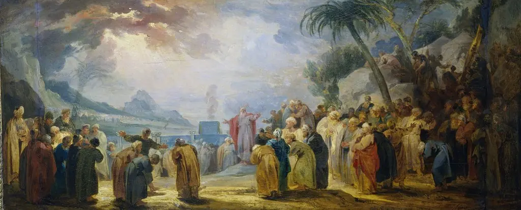 Moses choosing the seventy elders, by Jacob de Wit, oil, 1737