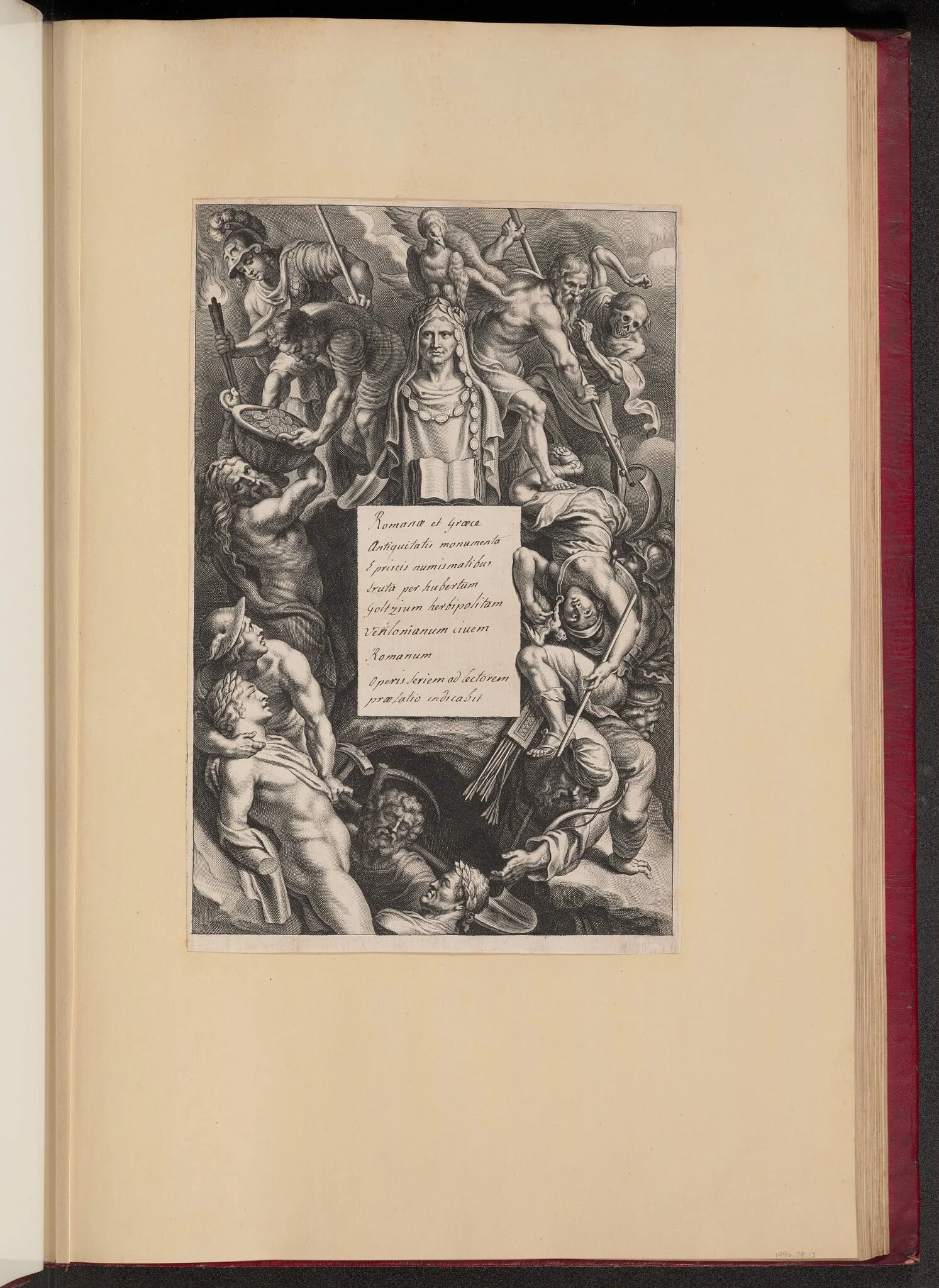 Title Page for Hubert Goltzius, Romanae et Graecae Antiqvitatis Monvmenta (Opera Omnia, I), detail