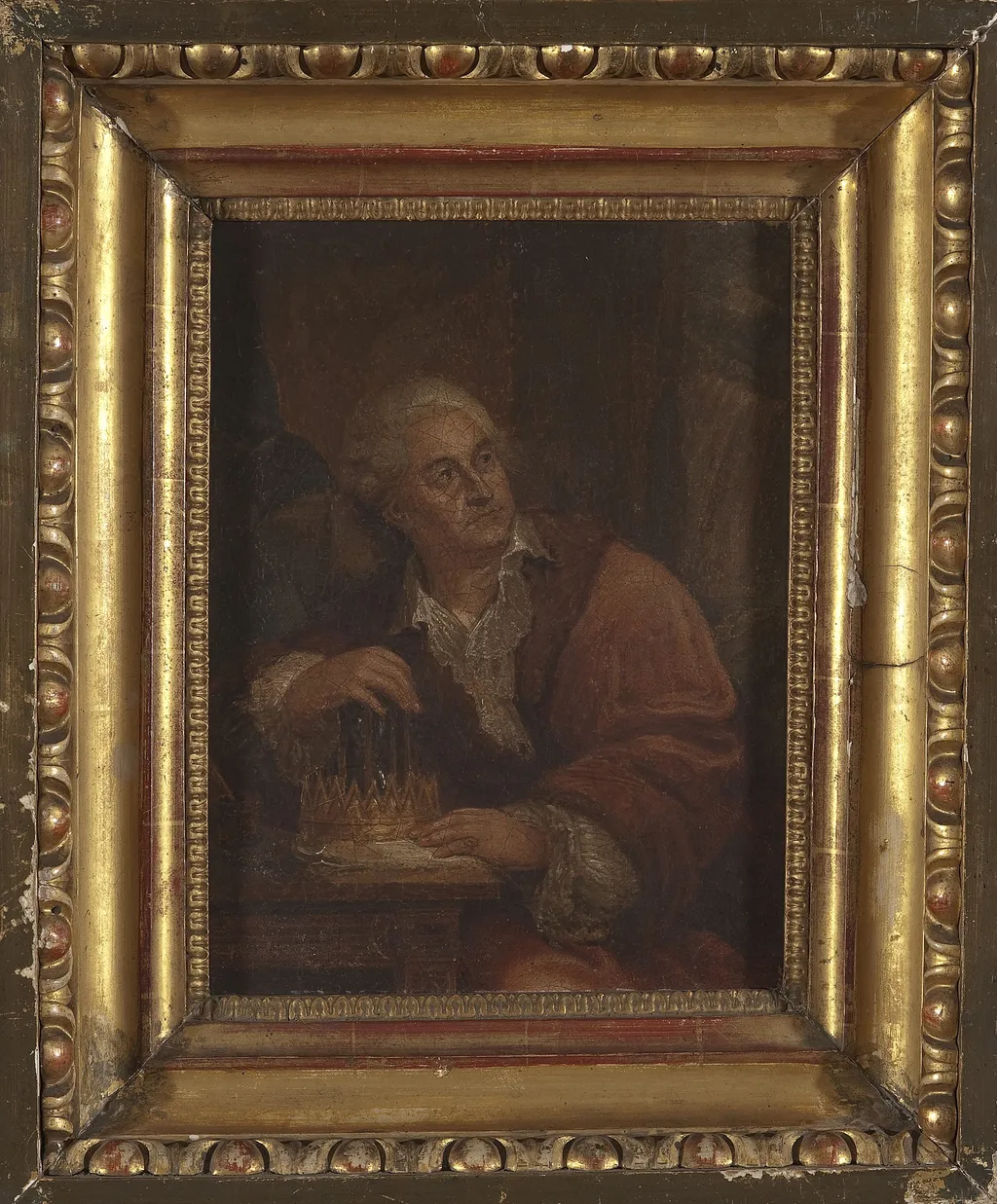 Portrait of Stanisław August Poniatowski with hourglass, by Marcello Bacciarelli, oil, 1781