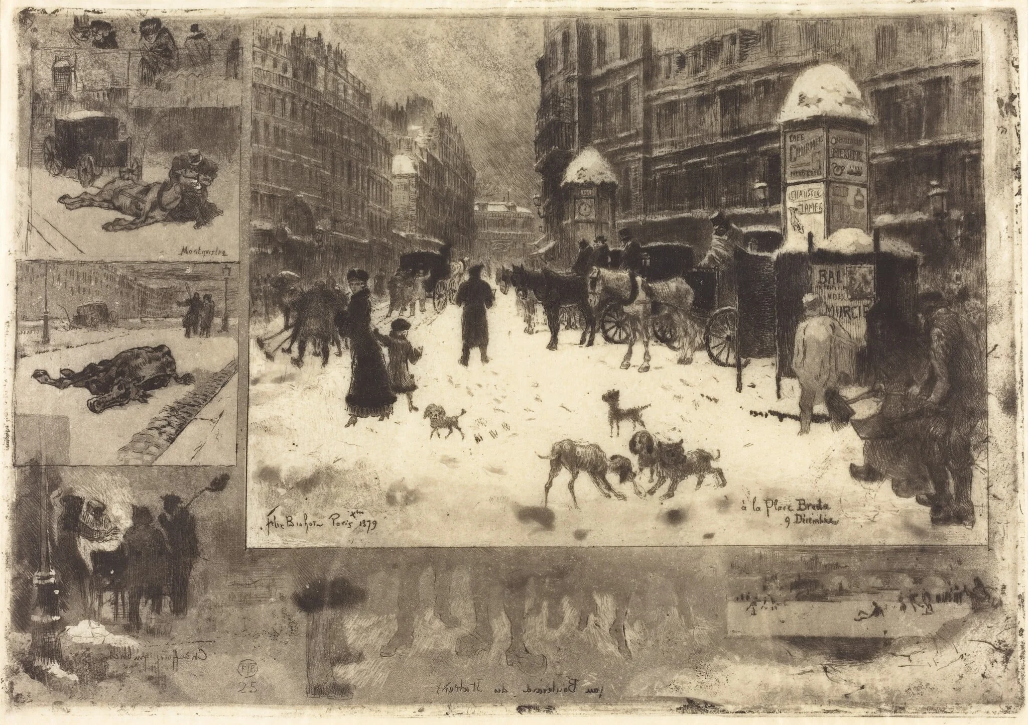 L'Hiver à Paris (Winter in Paris), detail