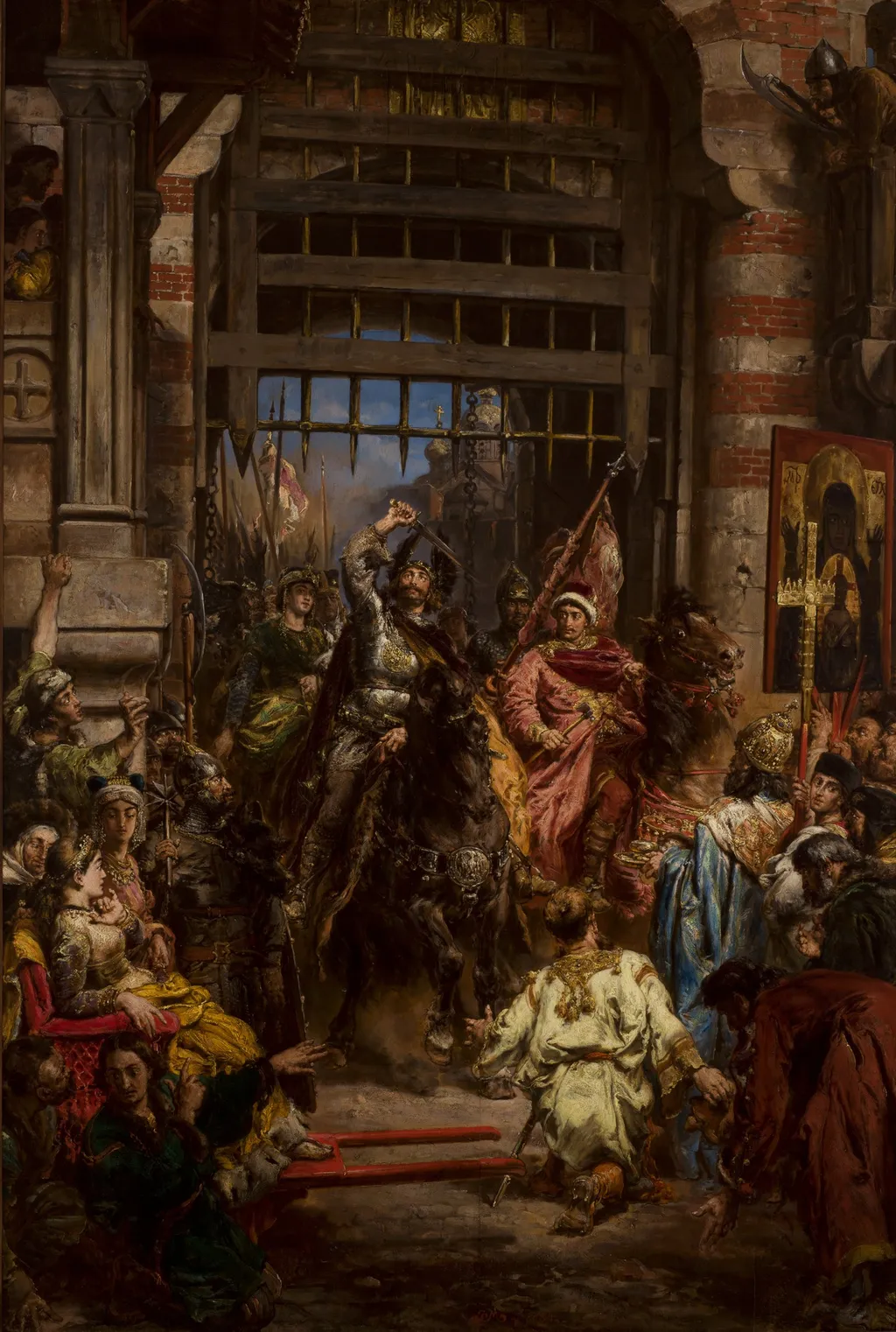 Boleslaw the Brave with Svyatopolk at the Golden Gate in Kiev, by Jan Matejko, oil, 1892