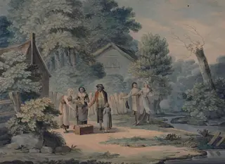 Villagers and Jew Pedlar, by George Turner, watercolor, 1782
