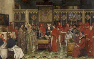 The First Chapter of the Order of the Golden Fleece, by Albrecht De Vriendt, oil, 1898