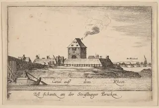 Strasbourg: The Toll House, by Wenceslaus Hollar, ink, 1635
