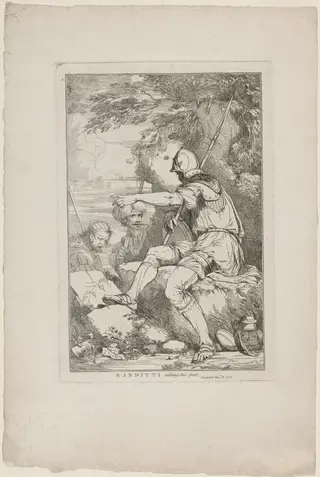 Banditti Taking His Post, by John Hamilton Mortimer, ink, 1778