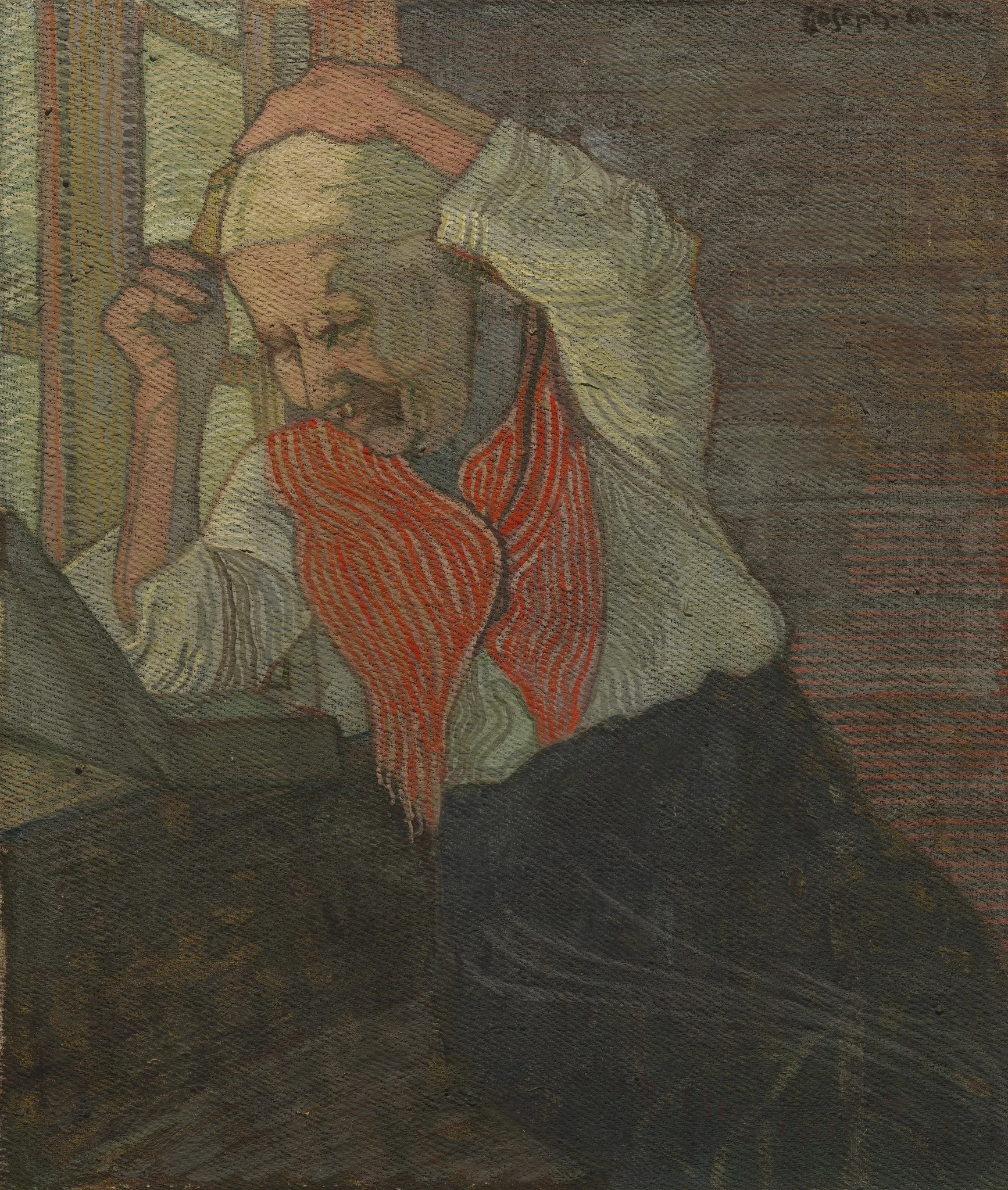Woman Combing her Hair, detail