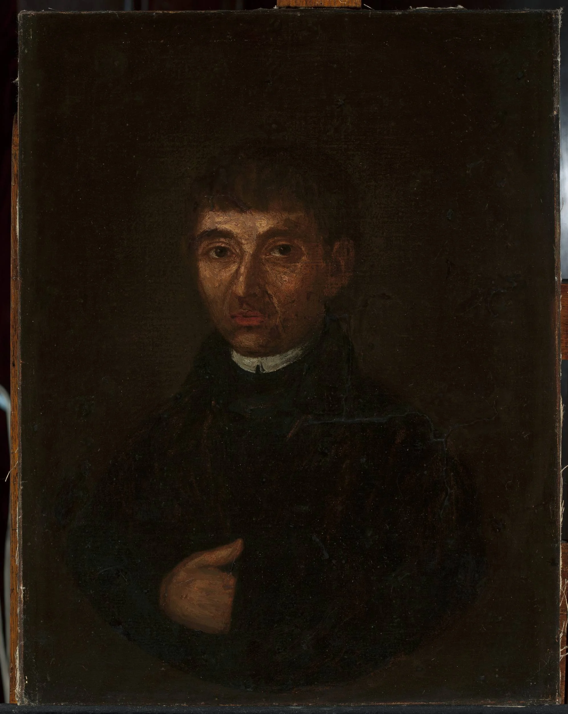 Portrait of Fr. Ksawery Szaniawski, detail