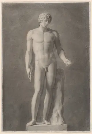 Apollo or Adonis, by Henri-Guillaume Chatillon, chalk, 1818
