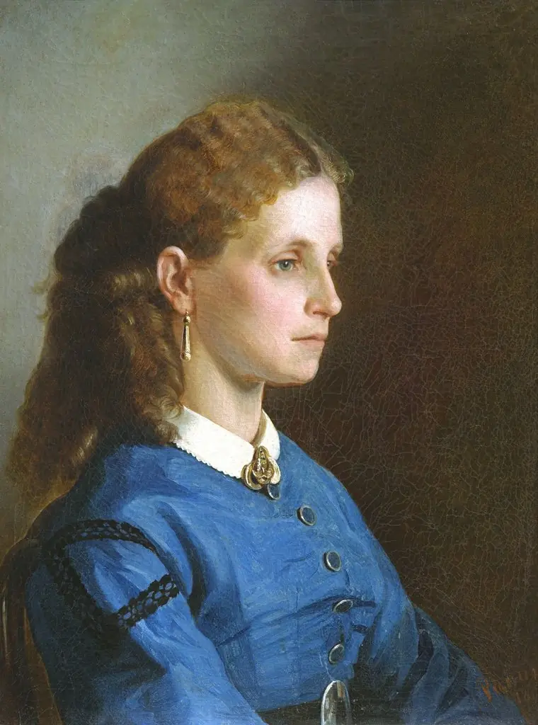 Portrait of Yanitskaya, by Ilya Repin, oil, 1865