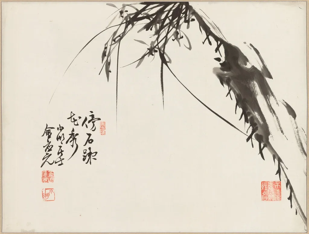 Orchids, by Kim Eung-won, ink, 1888