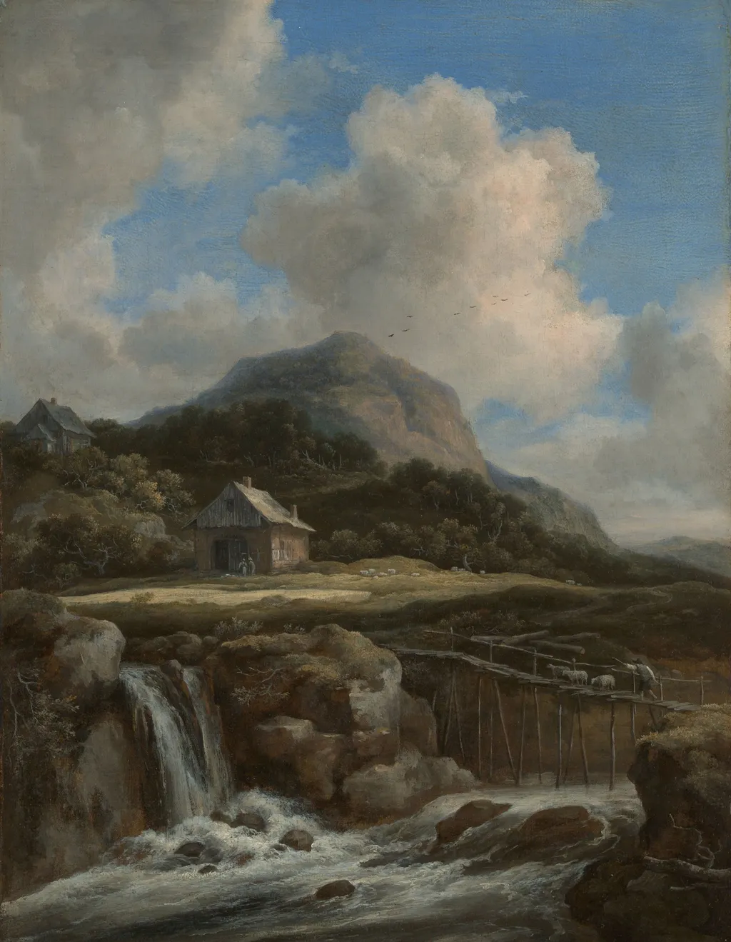 Mountain Torrent, by Jacob van Ruisdael, oil, 1670