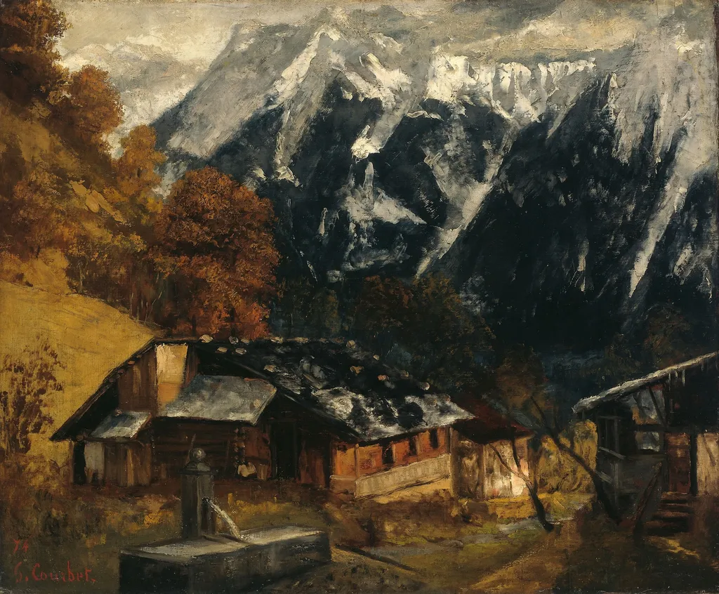 An Alpine Scene, by Gustave Courbet, oil, 1874