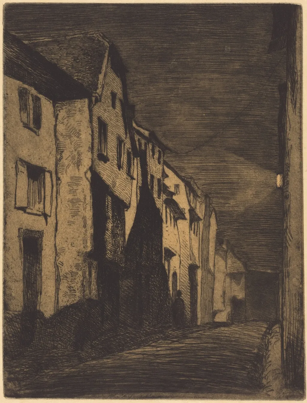 Street at Saverne, by James McNeill Whistler, ink, 1858