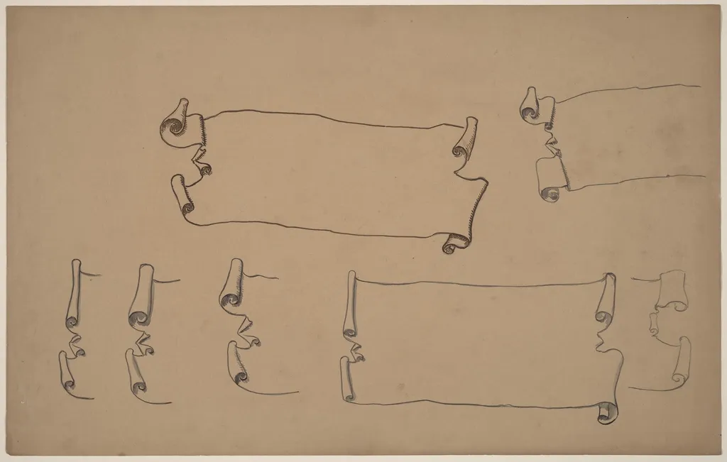 Sketches for a Scroll, by Charles Sprague Pearce, ink, 1894