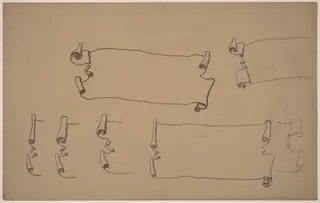 Sketches for a Scroll, by Charles Sprague Pearce, ink, 1894