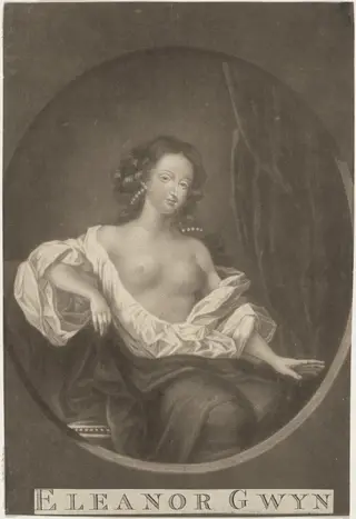 Eleanor Gwyn, Mistress of Charles II, by Valentine Green, ink, 1777
