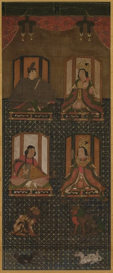 Mandala of the Four Deities of Mt. Kōya, detail