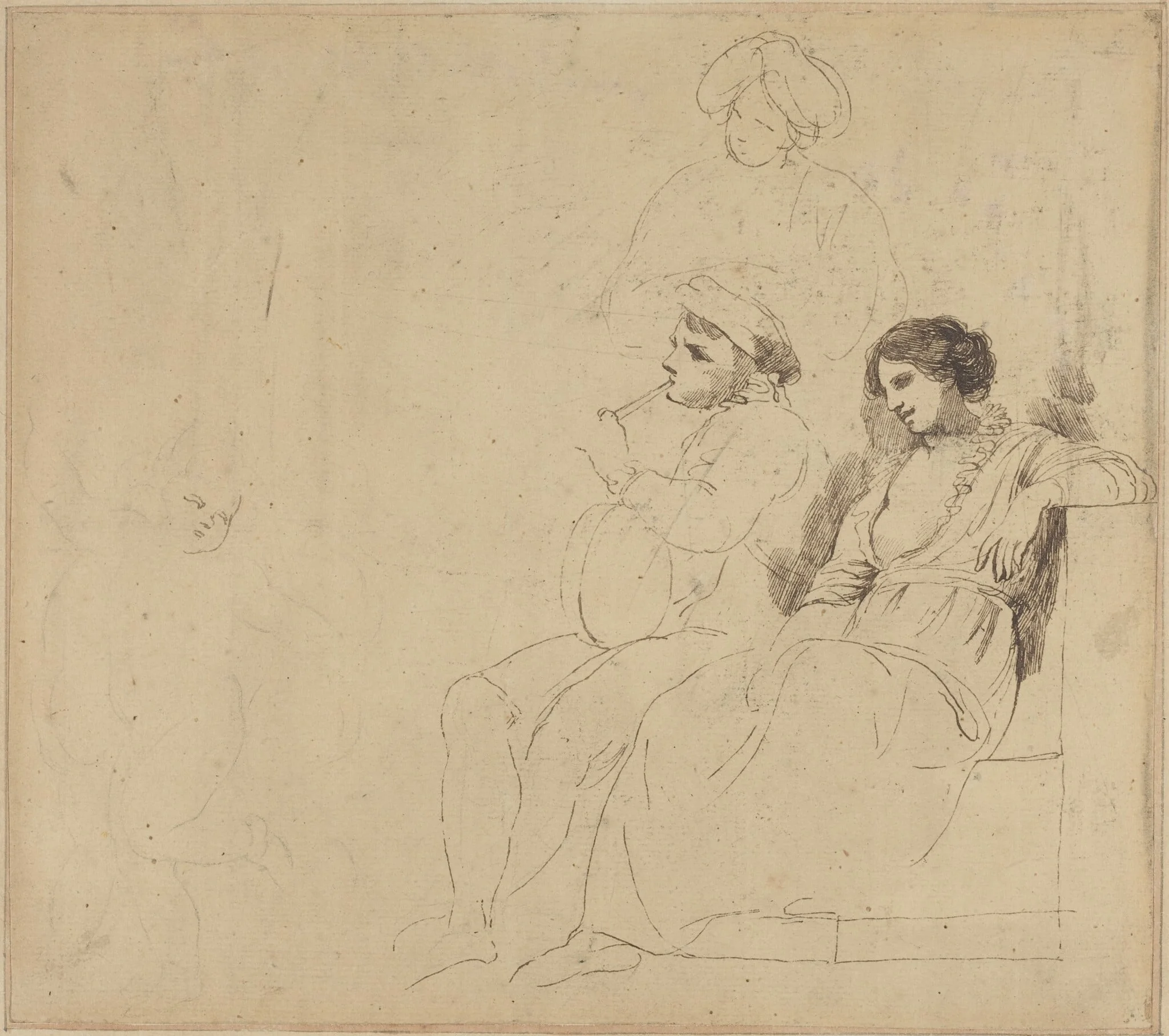 Study for "The Rustic Dancers", detail