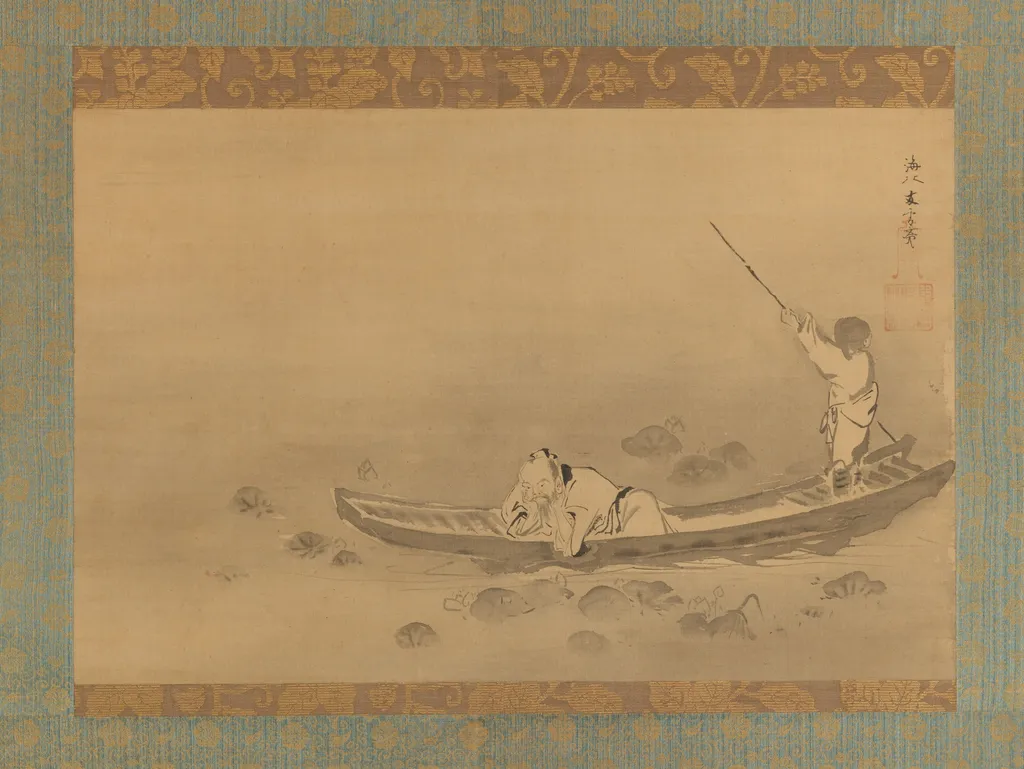 Zhou Maoshu Admiring Lotuses, by Kaihō Yūsetsu, unspecified, 1650