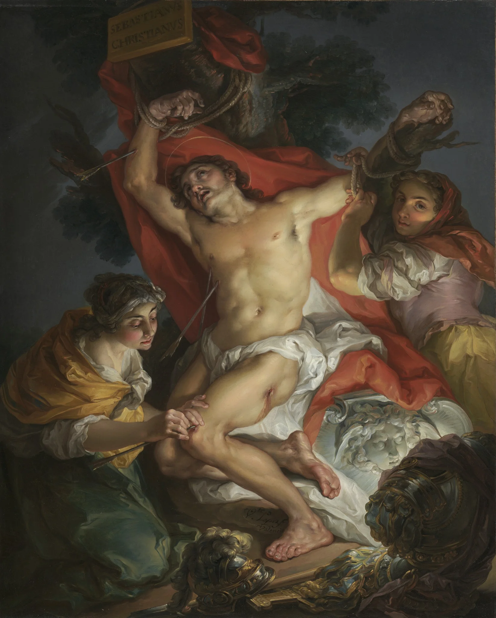 Saint Sebastian Tended by Saint Irene, detail