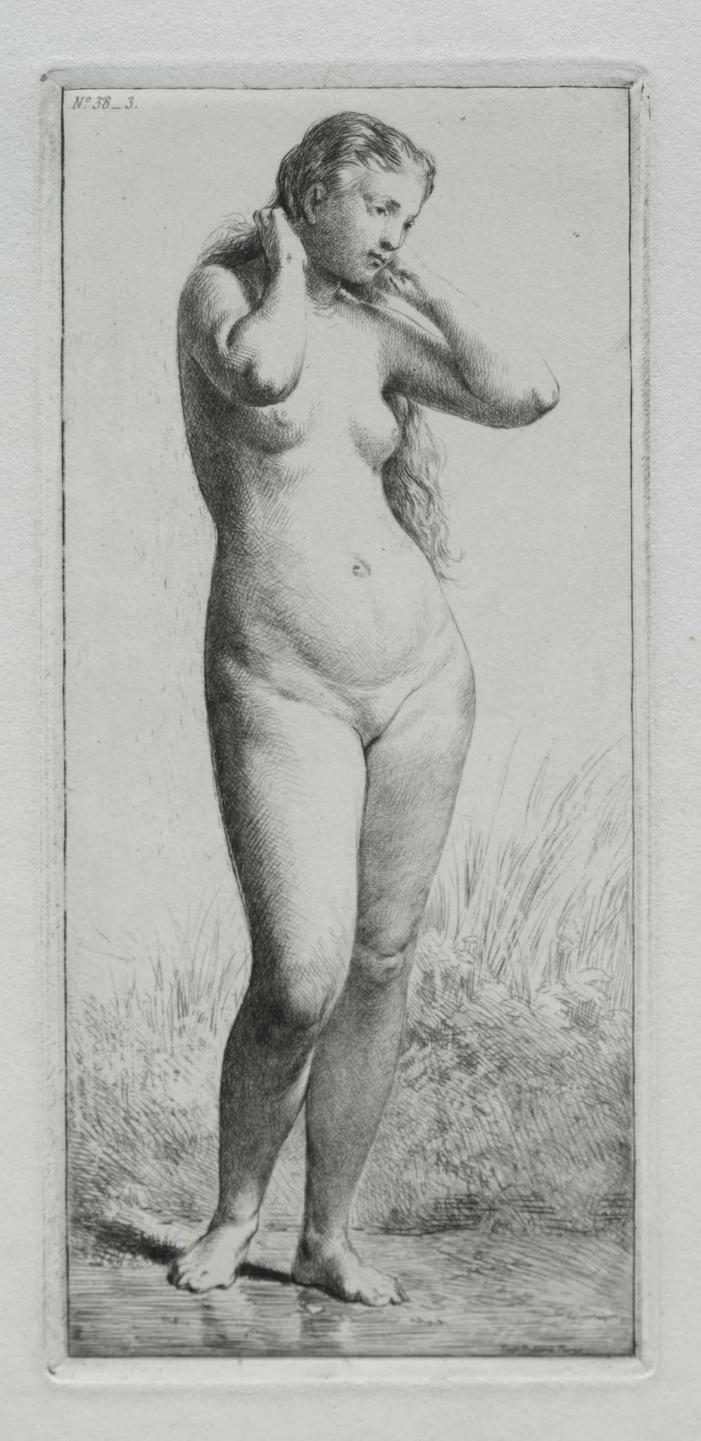 Young Woman Bathing, detail