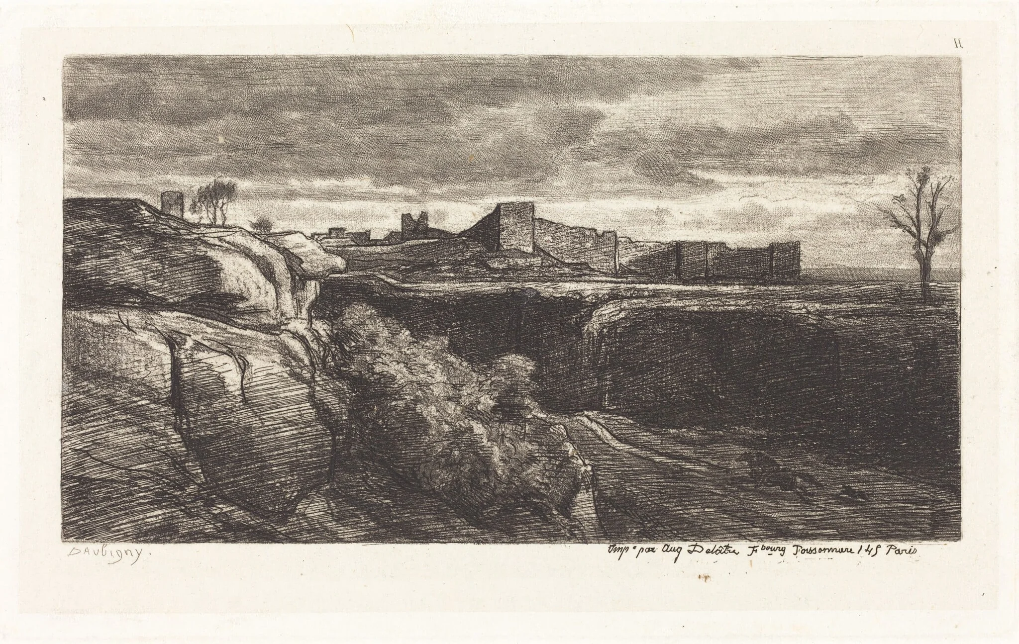 Ruins of the Chateau of Cremieux (Les Ruines du chateau de Cremieux), detail